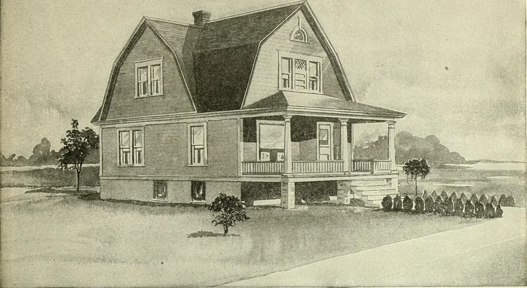 An illustration from Radford's combined house and barn plan book, 1908, leaf 62