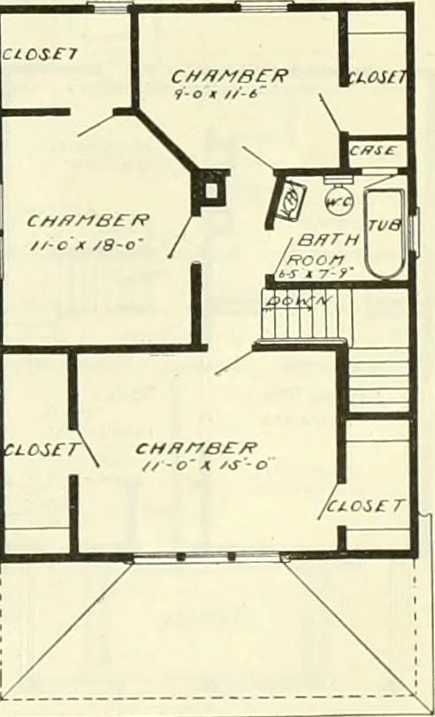 An illustration from Radford's combined house and barn plan book, 1908, leaf 62