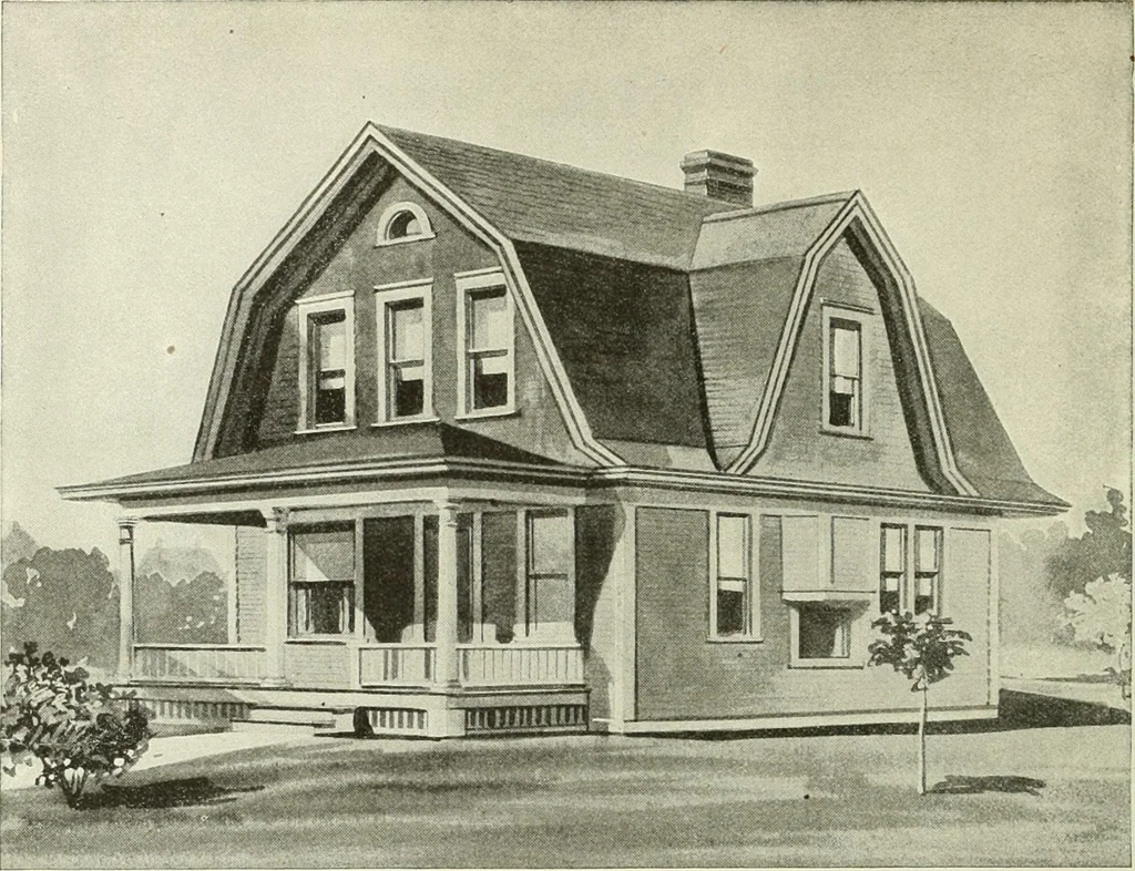 An illustration from Radford's combined house and barn plan book, 1908, leaf 63