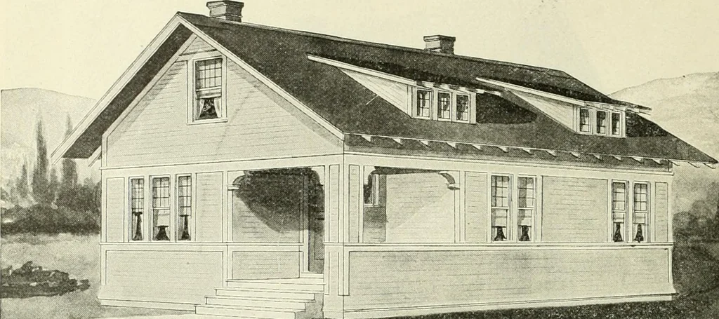 An illustration from Radford's combined house and barn plan book, 1908, leaf 65