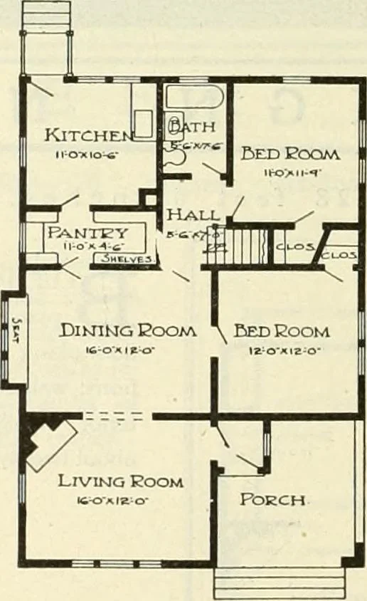 An illustration from Radford's combined house and barn plan book, 1908, leaf 65