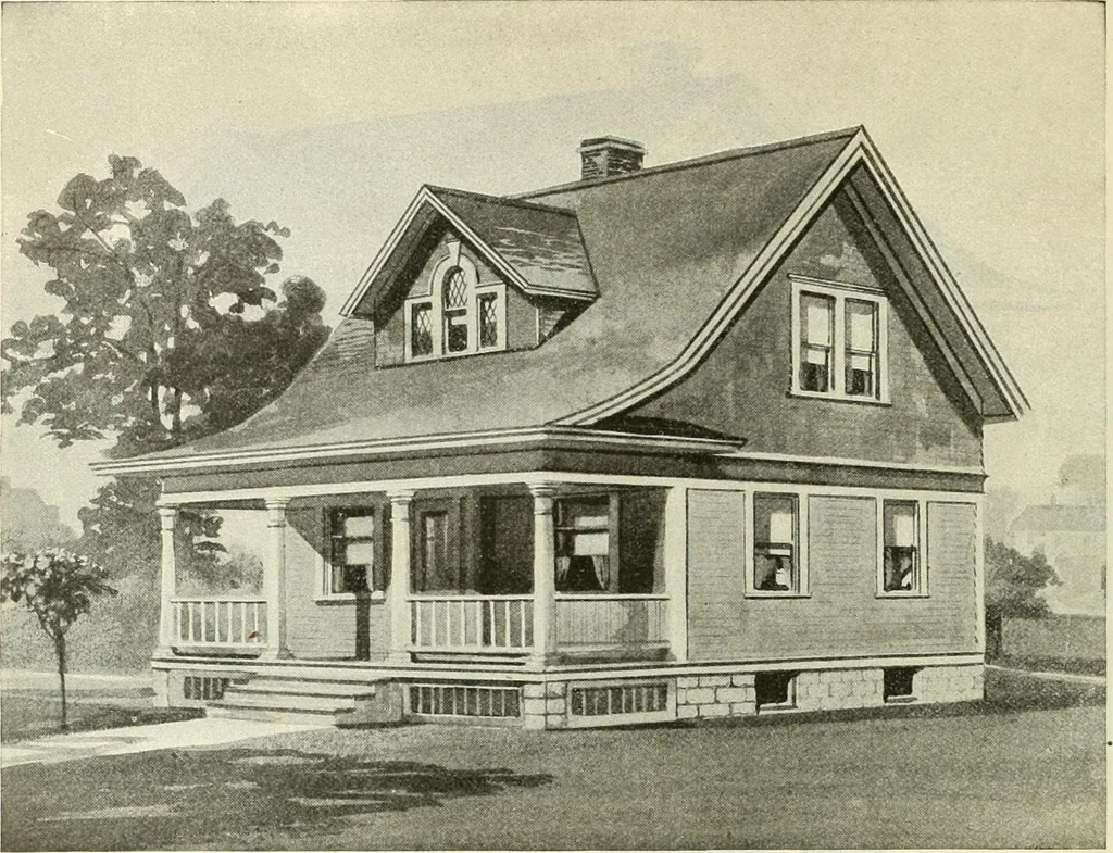 An illustration from Radford's combined house and barn plan book, 1908, leaf 67