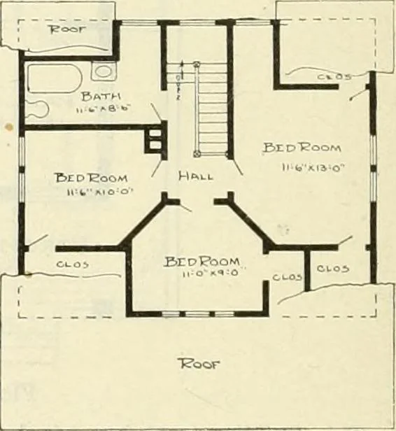An illustration from Radford's combined house and barn plan book, 1908, leaf 67