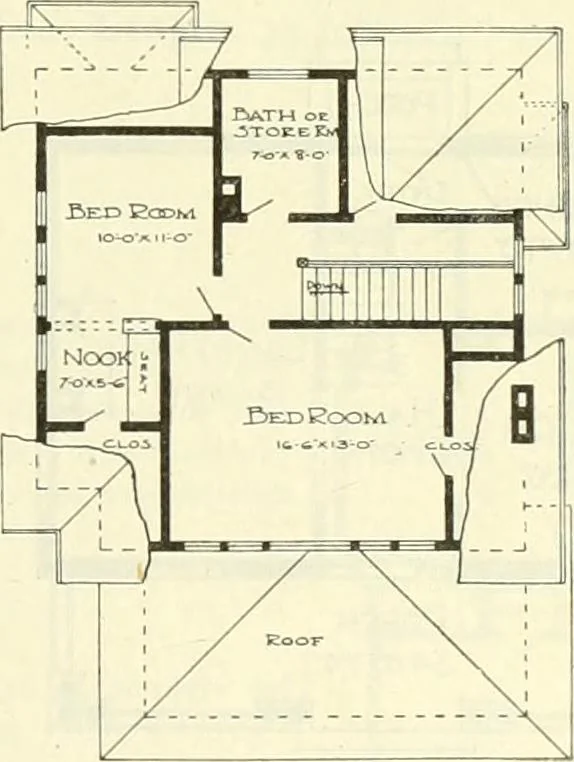 An illustration from Radford's combined house and barn plan book, 1908, leaf 68