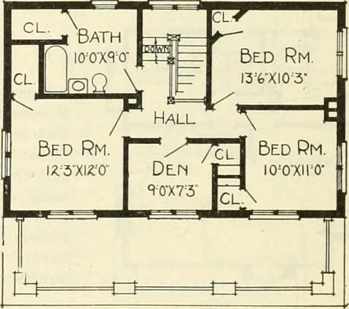 An illustration from Radford's combined house and barn plan book, 1908, leaf 69