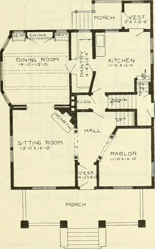 An illustration from Radford's combined house and barn plan book, 1908, leaf 70