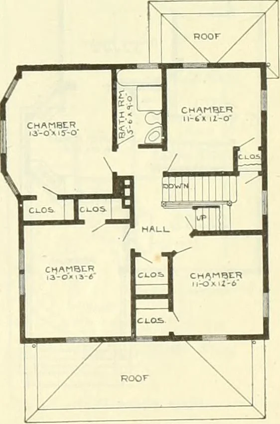An illustration from Radford's combined house and barn plan book, 1908, leaf 70