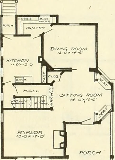 An illustration from Radford's combined house and barn plan book, 1908, leaf 71