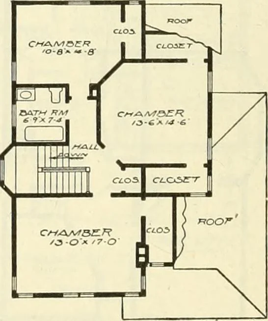 An illustration from Radford's combined house and barn plan book, 1908, leaf 71