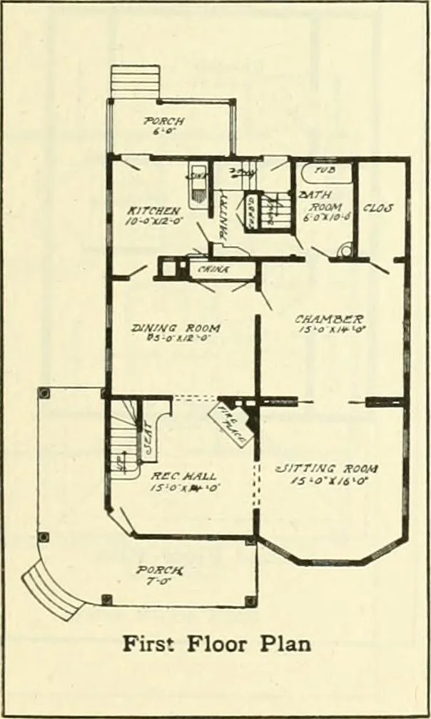 An illustration from Radford's combined house and barn plan book, 1908, leaf 72