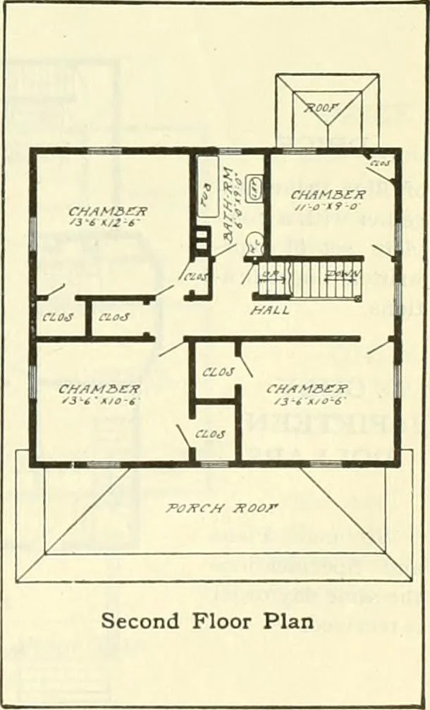 An illustration from Radford's combined house and barn plan book, 1908, leaf 74