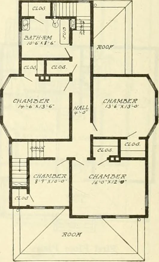 An illustration from Radford's combined house and barn plan book, 1908, leaf 75