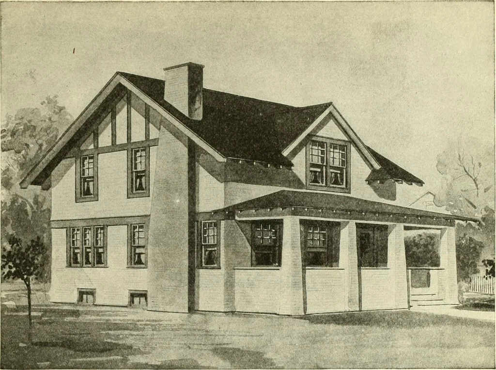 An illustration from Radford's combined house and barn plan book, 1908, leaf 76