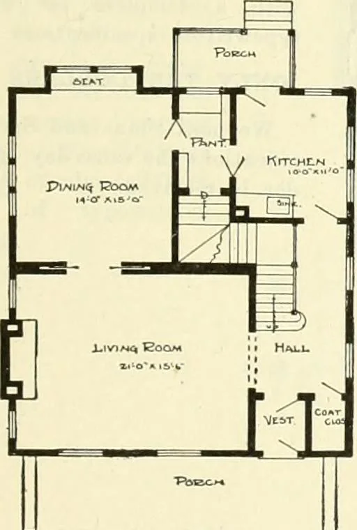 An illustration from Radford's combined house and barn plan book, 1908, leaf 76