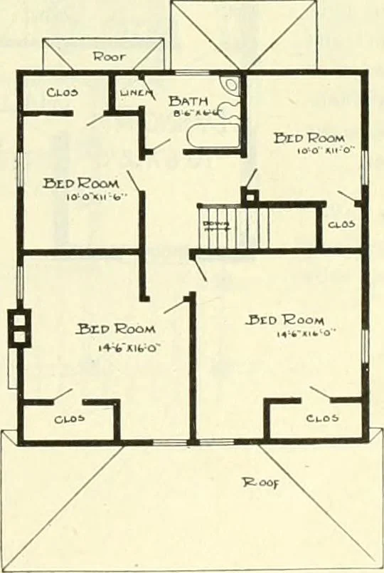 An illustration from Radford's combined house and barn plan book, 1908, leaf 76