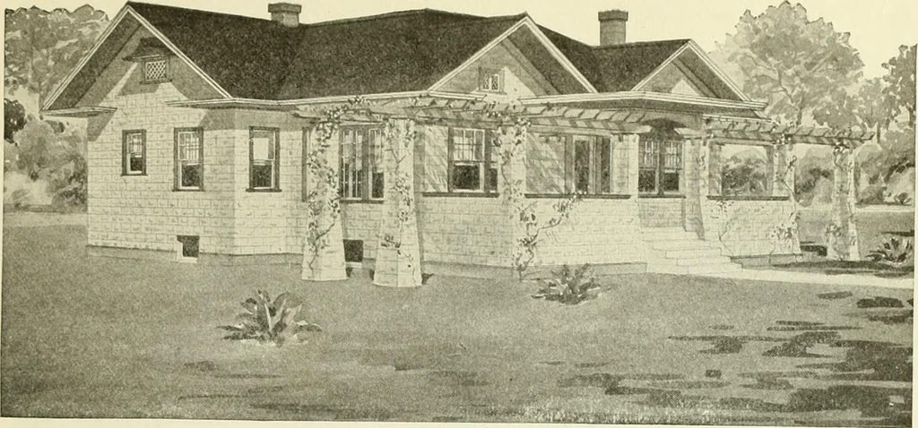 An illustration from Radford's combined house and barn plan book, 1908, leaf 78