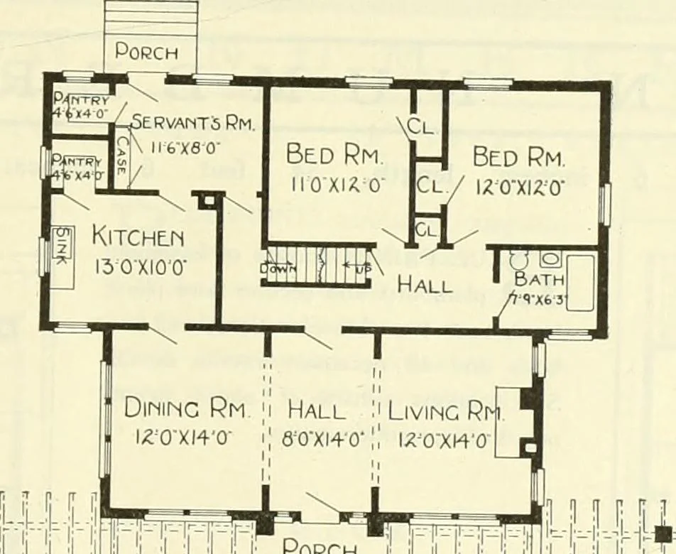 An illustration from Radford's combined house and barn plan book, 1908, leaf 78