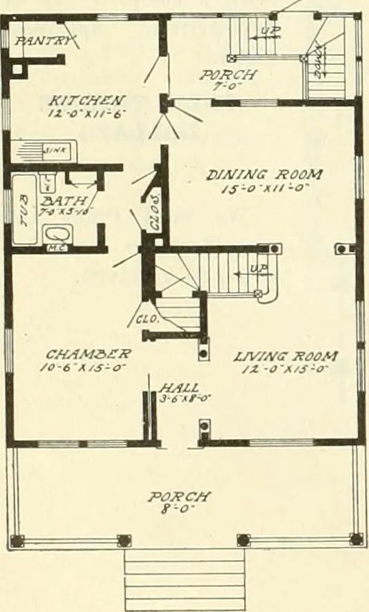 An illustration from Radford's combined house and barn plan book, 1908, leaf 79