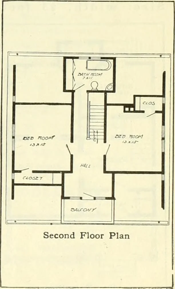 An illustration from Radford's combined house and barn plan book, 1908, leaf 80