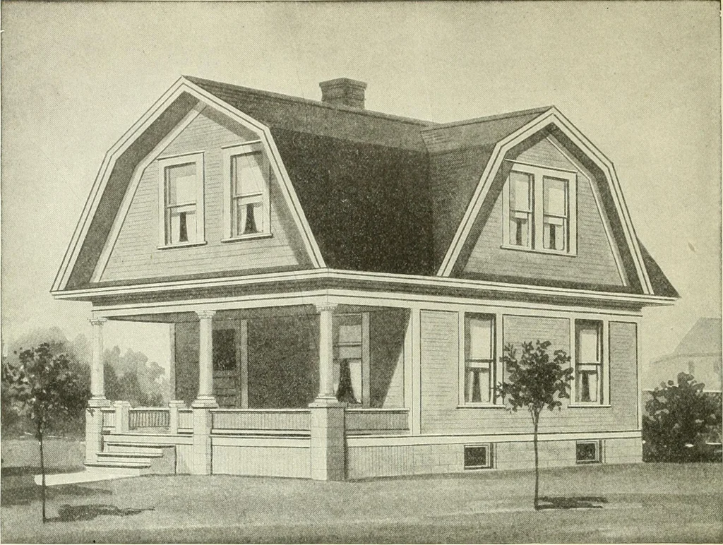 An illustration from Radford's combined house and barn plan book, 1908, leaf 81
