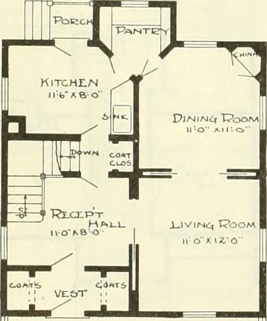 An illustration from Radford's combined house and barn plan book, 1908, leaf 81