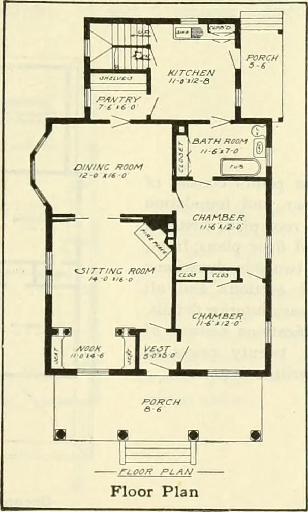 An illustration from Radford's combined house and barn plan book, 1908, leaf 82