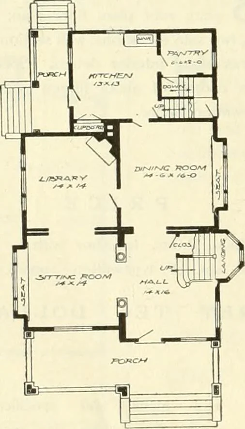 An illustration from Radford's combined house and barn plan book, 1908, leaf 83