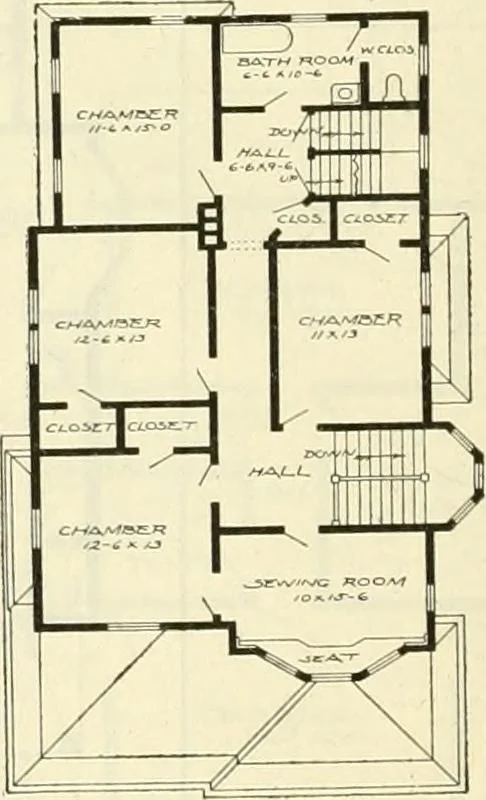 An illustration from Radford's combined house and barn plan book, 1908, leaf 83
