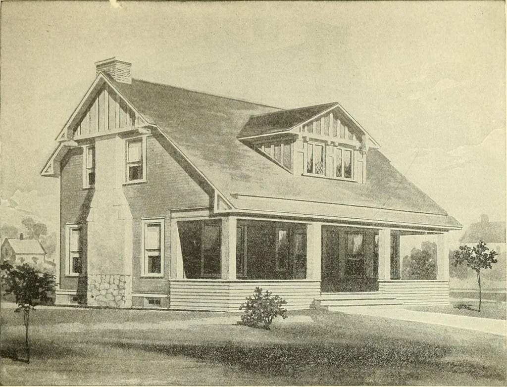 An illustration from Radford's combined house and barn plan book, 1908, leaf 86