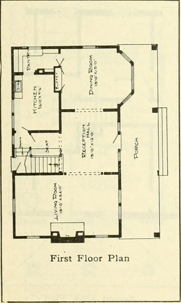 An illustration from Radford's combined house and barn plan book, 1908, leaf 86