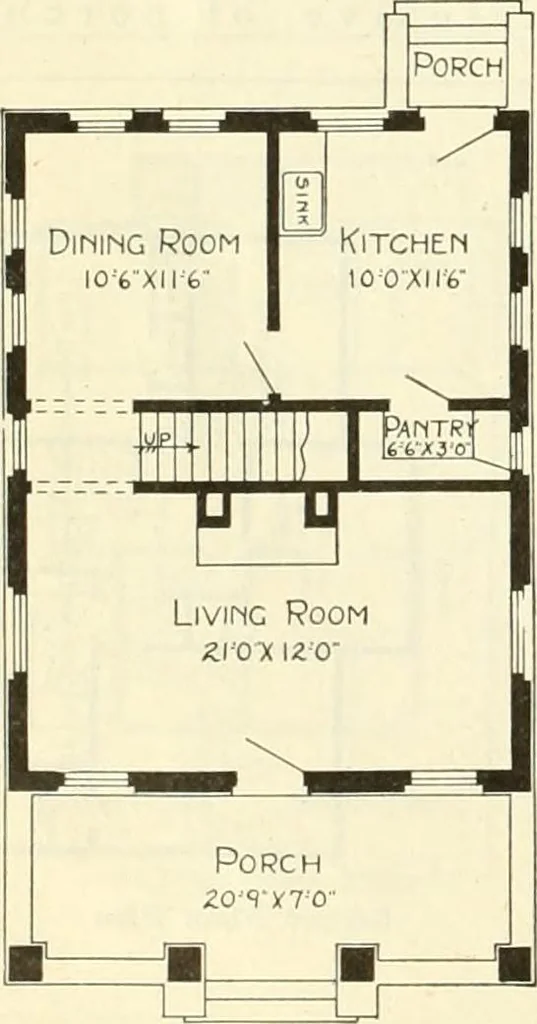 An illustration from Radford's combined house and barn plan book, 1908, leaf 87