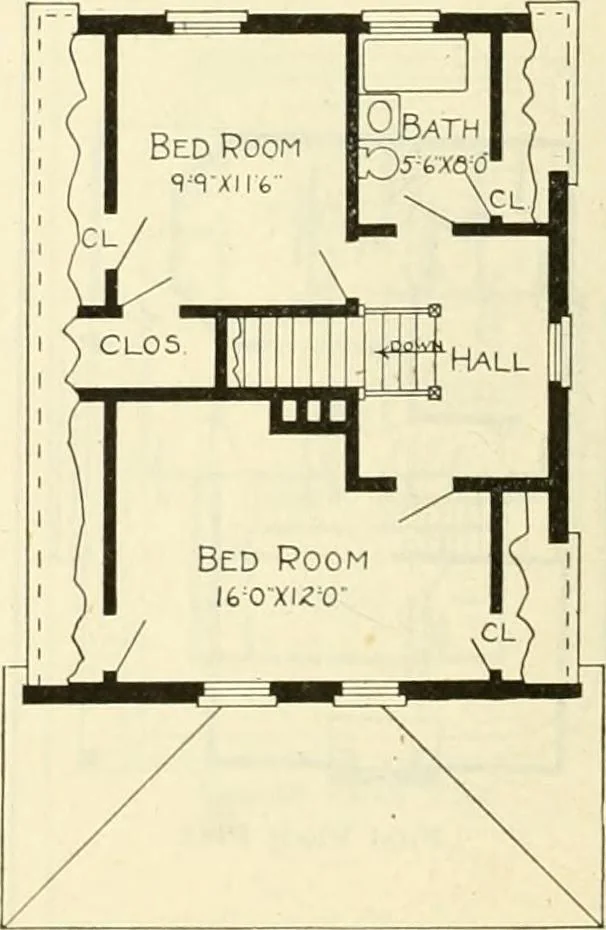 An illustration from Radford's combined house and barn plan book, 1908, leaf 87