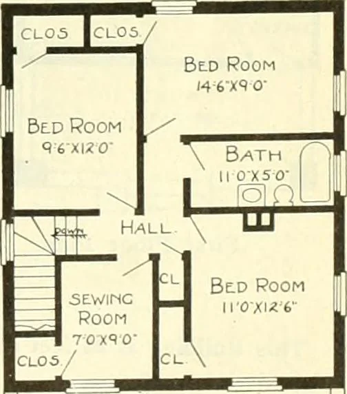 An illustration from Radford's combined house and barn plan book, 1908, leaf 88