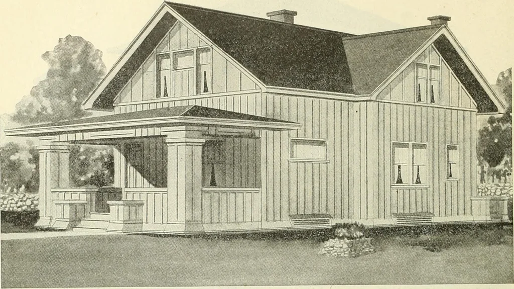 An illustration from Radford's combined house and barn plan book, 1908, leaf 89
