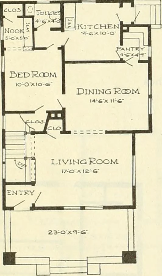 An illustration from Radford's combined house and barn plan book, 1908, leaf 89