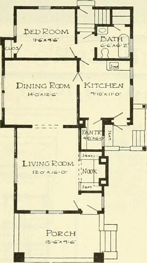 An illustration from Radford's combined house and barn plan book, 1908, leaf 90