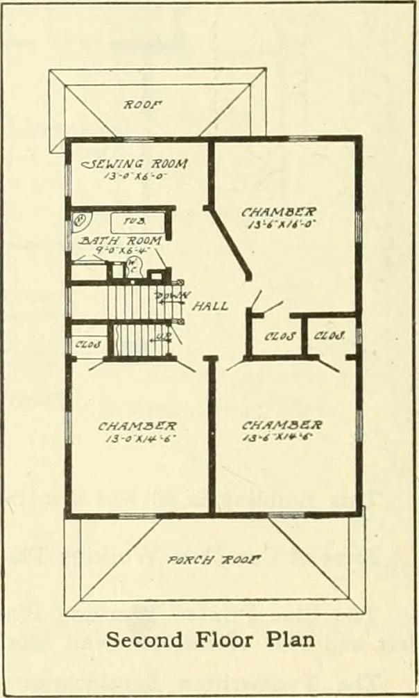 An illustration from Radford's combined house and barn plan book, 1908, leaf 91