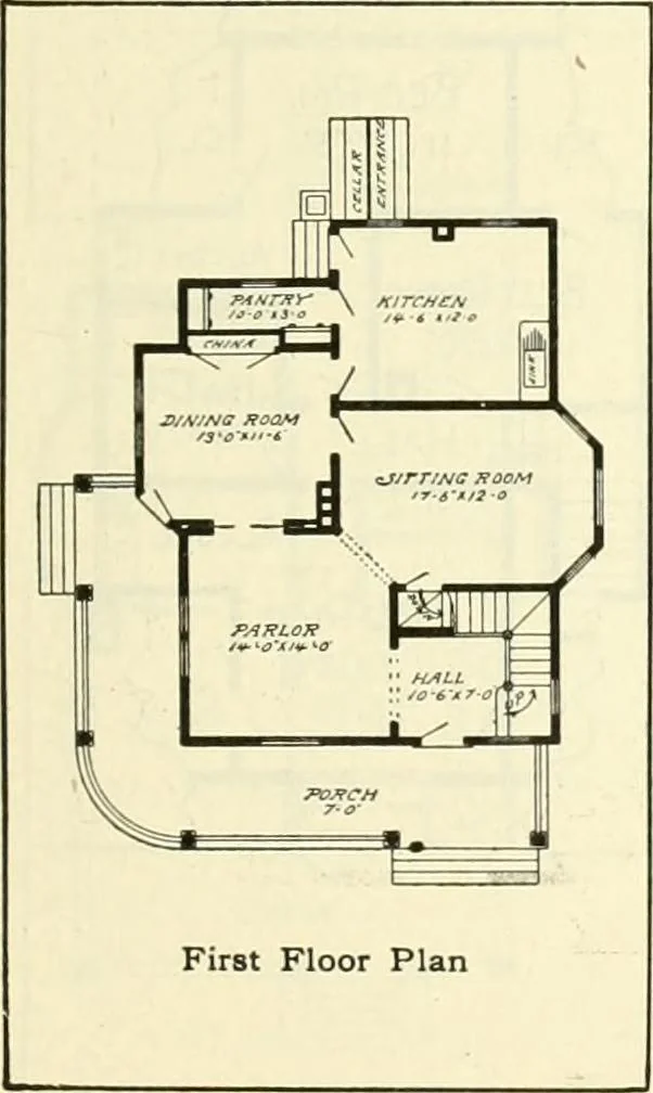 An illustration from Radford's combined house and barn plan book, 1908, leaf 92