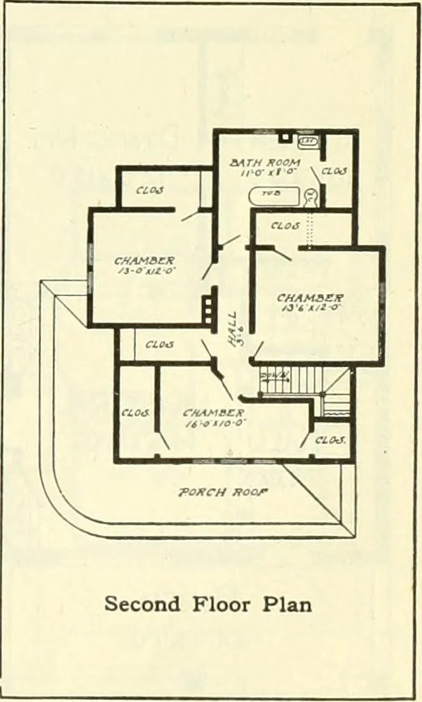 An illustration from Radford's combined house and barn plan book, 1908, leaf 92