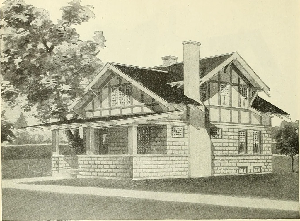 An illustration from Radford's combined house and barn plan book, 1908, leaf 93
