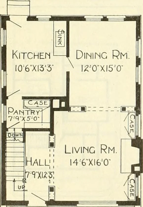 An illustration from Radford's combined house and barn plan book, 1908, leaf 93