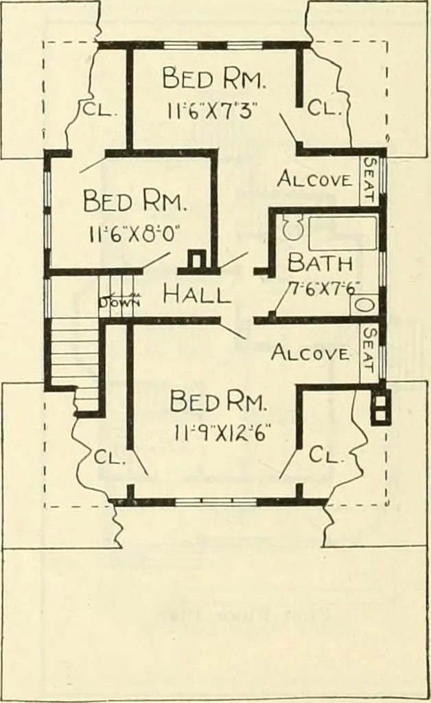 An illustration from Radford's combined house and barn plan book, 1908, leaf 93