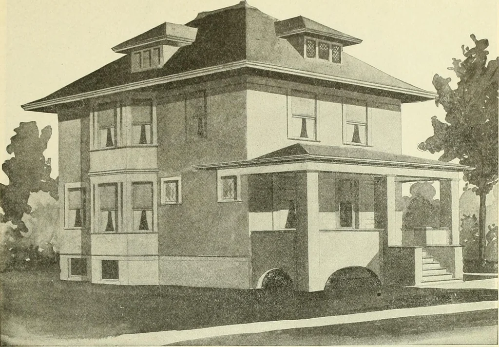 An illustration from Radford's combined house and barn plan book, 1908, leaf 94