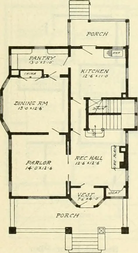 An illustration from Radford's combined house and barn plan book, 1908, leaf 94
