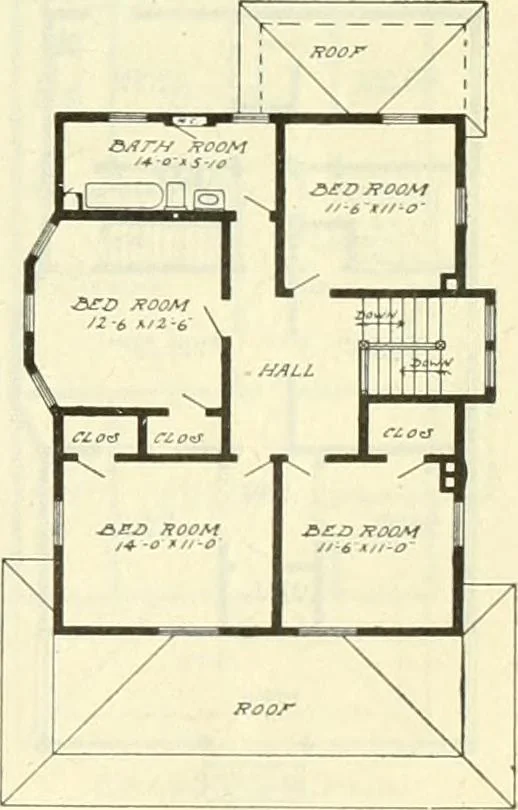 An illustration from Radford's combined house and barn plan book, 1908, leaf 94