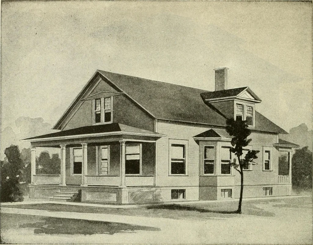 An illustration from Radford's combined house and barn plan book, 1908, leaf 95