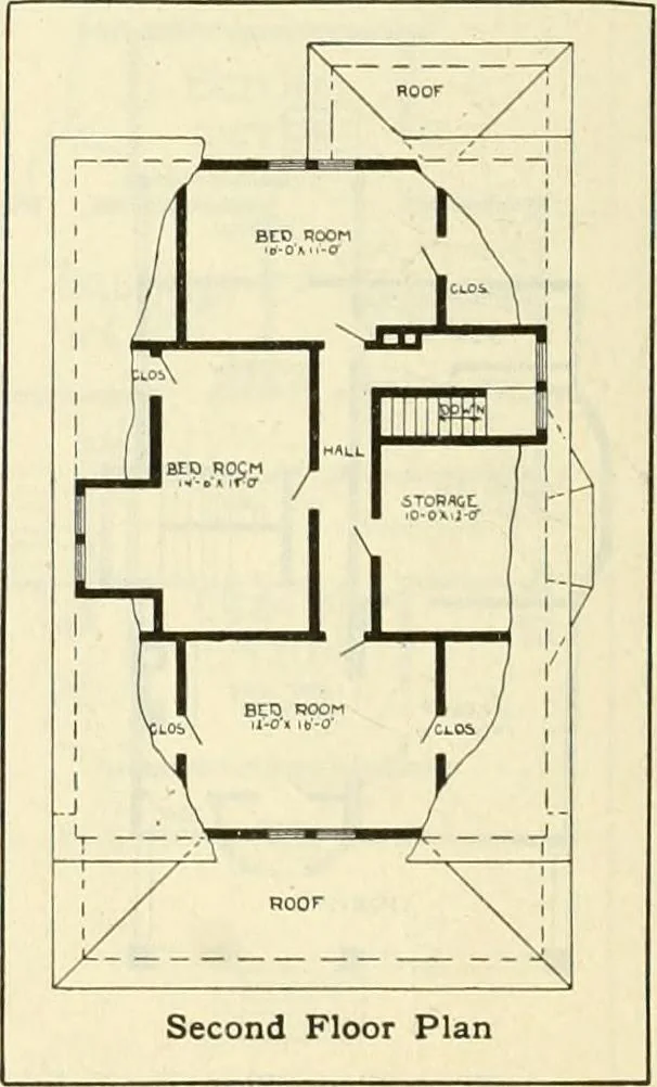 An illustration from Radford's combined house and barn plan book, 1908, leaf 95