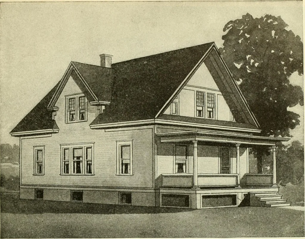 An illustration from Radford's combined house and barn plan book, 1908, leaf 96