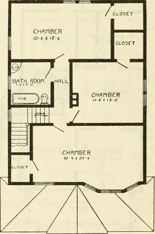 An illustration from Radford's combined house and barn plan book, 1908, leaf 97