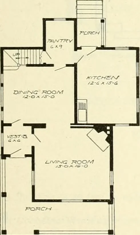 An illustration from Radford's combined house and barn plan book, 1908, leaf 98